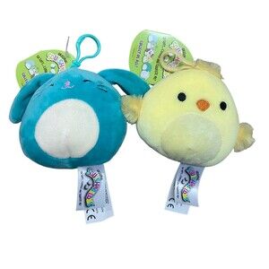 Squishmallows Bunny and Chick Easter Clip 4 inch Plush 2021 Lot of 2 with Tags